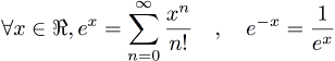 exp(x)=1+x/1+x^2/2!+x^3/3!..., exp(-x)=1/exp(x)