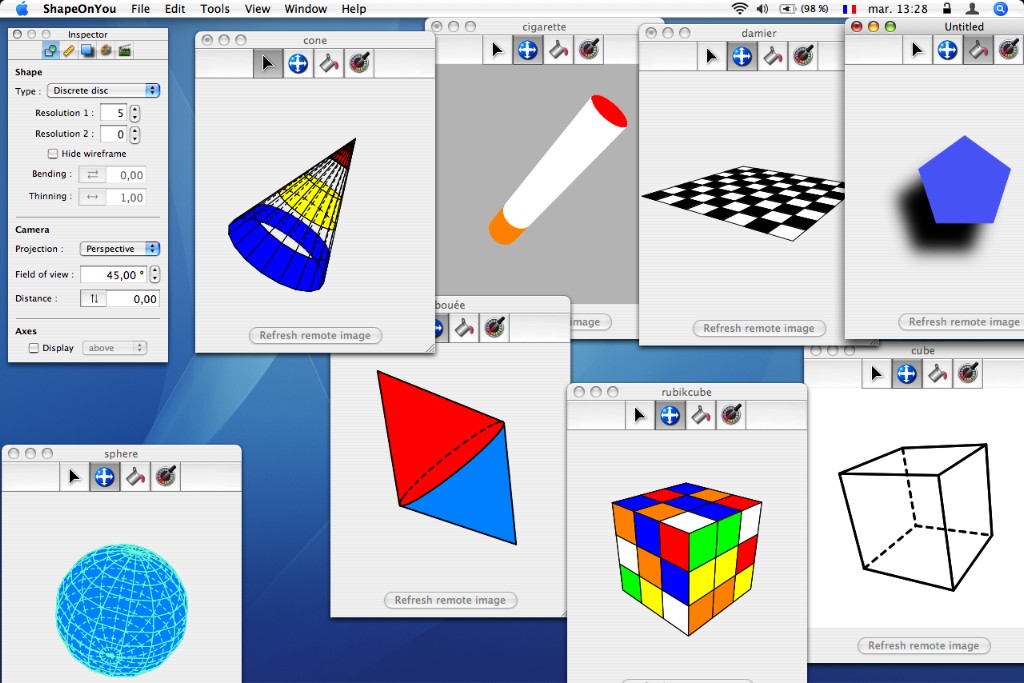 pictures of 3d shapes. vectorial 3D shapes.