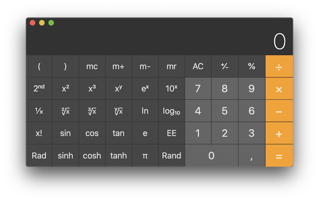 Calculator for scientists